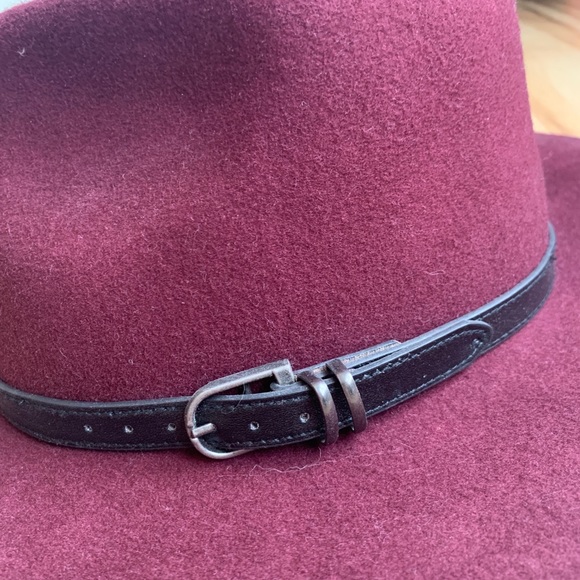 100% wool Wide brim burgundy hat - Picture 3 of 8
